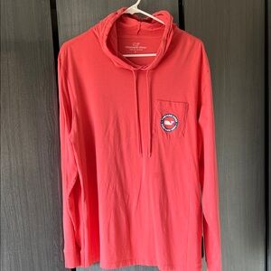 Vineyard Vines Coral Hoodie with Logo
